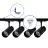 Complete Set 1-Phase Rail L 1 x 1 Meter Black | incl. 4x Spot + GU10 2700K 3W Dimmable + End Cap, Power Connector and L -Connector