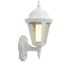 Ansell LED Wall Light Latina Lantern White - Suitable for E27 up to 42W | IP65 - Motion and Light Sensor