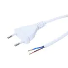Euro Power Cable with Flat Plug 2x 0,75 2m White